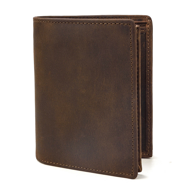 Men's Fashion Retro Leather Wallet Vertical