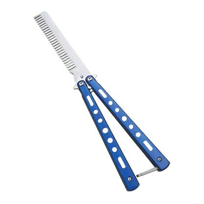 Outdoor Camping Comb Practice Knife, Uncut Butterfly Folding Knife