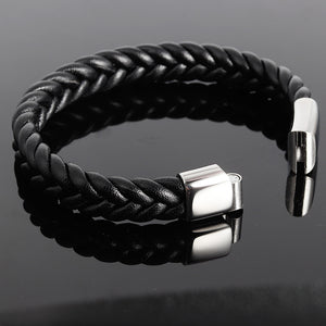 Leather braided bracelet