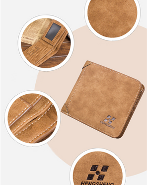 Thin Fashion Casual Nubuck Leather Men's Wallet