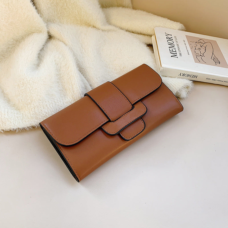 Long Wallet Female Personality Leather Clutch