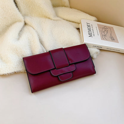 Long Wallet Female Personality Leather Clutch