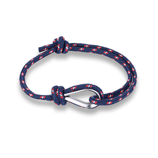 European And American Fashion Nautical Navy Jewelry Anchor Fish Hook Retro Unisex Braided Bracelet Anchor Bracelet