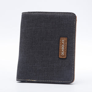 Hot-Selling Men's Short Wallet Student Japanese and Korean Casual Canvas Wallet Horizontal Ultra-thin Simple Wallet Trend