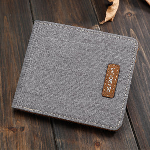 Hot-Selling Men's Short Wallet Student Japanese and Korean Casual Canvas Wallet Horizontal Ultra-thin Simple Wallet Trend