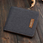 Hot-Selling Men's Short Wallet Student Japanese and Korean Casual Canvas Wallet Horizontal Ultra-thin Simple Wallet Trend