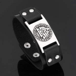 Leather amulet bracelet