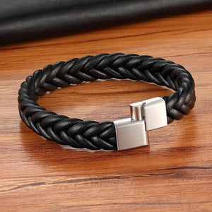 Leather braided bracelet