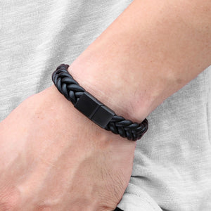 Leather braided bracelet