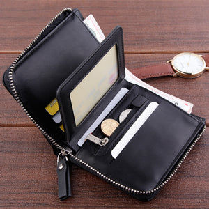 Men's Wallet Short Wallet Retro Zipper Dollar