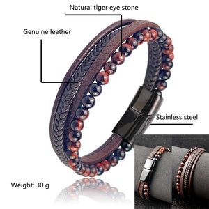 Leather braided bracelet