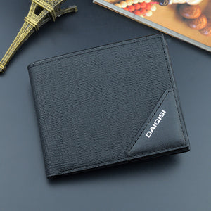 Men's Business Leather Wallet Short Slim Men's Wallet Money Credit Card