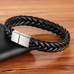 Leather braided bracelet