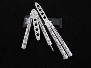 Classic Double Dragon Pattern Butterfly Training Swinging Knife Multi-style Butterfly Knife