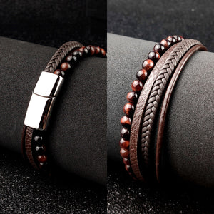 Leather braided bracelet