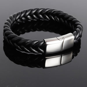 Leather braided bracelet