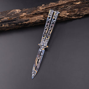 Game Double-pointed Butterfly Folding Knife Tool