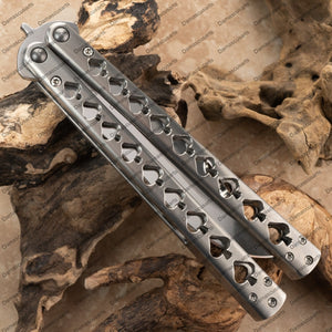 S30v Titanium Handmade Filipino Balisongs Butterfly Knives Titanium Handles World Class Knives with Leather Sheath