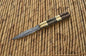 Personalized Custom Handmade D2 Tool Steel Original Filipino Balisong Butterfly Knife Brass with Narra Burl Wood with Leather Sheath