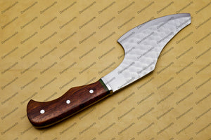 Handmade Damascus Steel Cleaver Chopper Chef Kitchen Knife Heavy Duty Damascus Handle Walnut Wood with Leather Sheeth