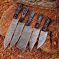 Handmade Damascus Steel Chef Knife Set With Rolling Bag Black