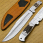 Handmade D2 Custom Steel Hunting Bowie Knife Fixed Blade with Leather sheath