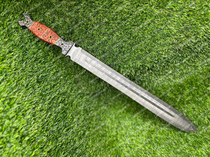 Sword ! Damascus Sword ! Custom Handmade Damascus Viking Sword ! Hunting Sword Outdoor Sword ! with Leather Sheath Unique Gift For Him