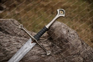 Handmade Damascus Steel Anduril Sword of Narsil the King Aragorn Best Anniversar