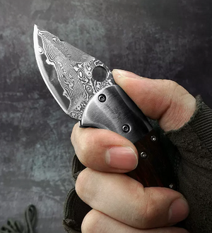 New Mini Damascus Steel Folding Knife