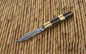 Personalized Custom Handmade D2 Tool Steel Original Filipino Balisong Butterfly Knife Brass with Narra Burl Wood with Leather Sheath