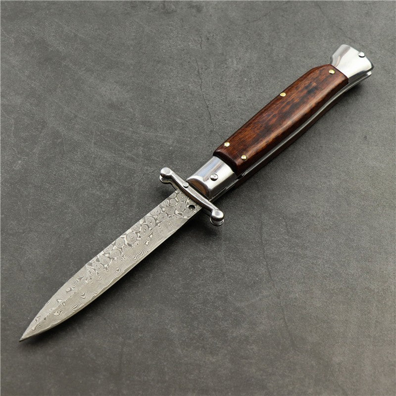 Camping Outdoor Damascus Folding Knife