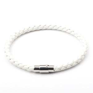 Magnetic Mens 6 Leather Cord Braided Bracelet