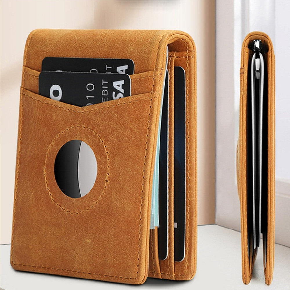 Anti-theft Brush Genuine Leather Men's Wallet