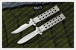 Personalized Custom Handmade Adonis Set of 2, 12cm” Blade High Carbon Filipino Balisongs Butterfly Knife World-Class Knives with Leather Sheath