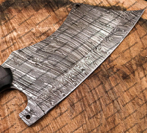 Personalized Custom Handmade DS Black Panther Damascus Chef Cleaver Blade Knife World Class Knives with Leather Sheath