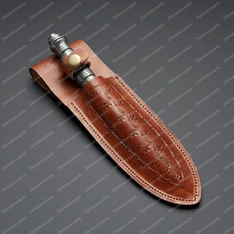 Personalized Custom Handmade Damascus Tri Dagger/ Spikes with Beautiful Handle Included Leather Sheath