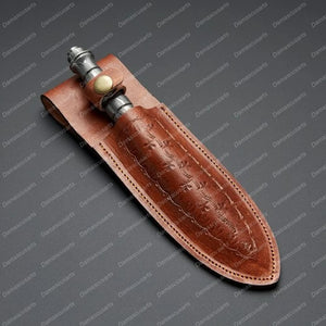 Personalized Custom Handmade Damascus Tri Dagger/ Spikes with Beautiful Handle Included Leather Sheath