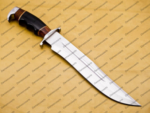 Custom Handmade D2 Custom Steel Hunting Bowie Knife Fixed Blade with Leather Sheath Personalized Gift