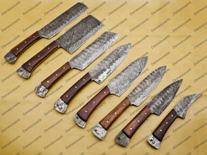 Damascus Chef Knife Vintage Knife Forged Steel Knife Perfect Gift Handcrafted Kitchen Assortment with Leather Sheath