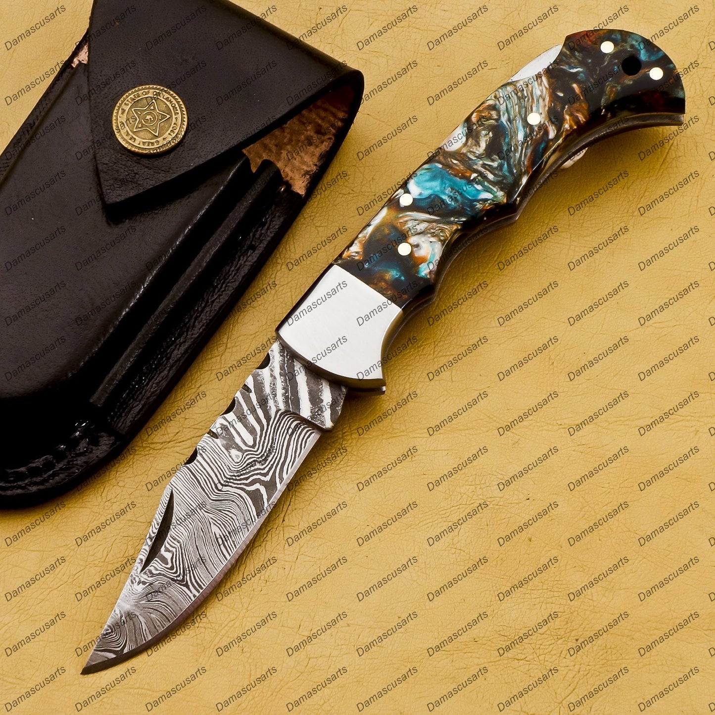 Personalized Custom Handmade Damascus Knife Custom Pocket Fold Knife Groomsmen Gifts Anniversary Gift Authentic Damascus Steel Blade Gift for Him Sf-016