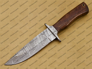 Personalized 11" Custom Handmade Damascus Gut Hook Hunting Fixed Blade Knife Damascus Handmade Word Class with Leather Sheath