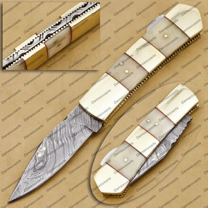 Personalized Custom Handmade 8" Mink Knife Handmade Stainless Steel Hunting Knife 3.5 Inches Blade Made in Usa with Leather Sheath