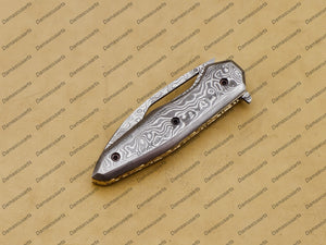 Personalized Custom Handmade Komodo Dragon 7″ Long 3″blade” Damascus Pocket Knife Handmade Damascus Pocket Folding Knife Hand Made Word Class Knives with Leather Sheath