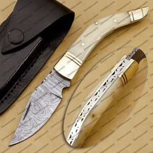 Personalized Custom Handmade  7.5" Mink Knife Handmade Stainless Steel Hunting Knife 3.5 Inches Blade Made in Usa with Leather Sheath