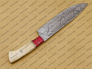 Fish Chef Knife12″ Long 8 “Blade ” Razor Sharp Hand Made Damascus Steel Chef Knives Hand Made Word Class Knives Made in USA