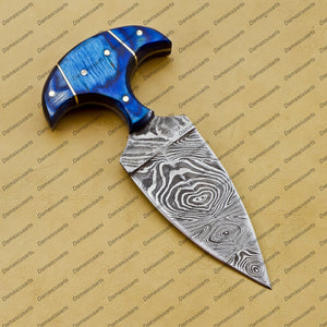 Personalized Custom Handmade Dagger Hunting Knife Handmade Damascus Boot Throwing Kunai Knife Fixed Blade Hand Forged Knife Leather Sheath Gift for Him