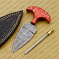 Personalized Custom Handmade Dagger Hunting Knife Handmade Damascus Boot Throwing Kunai Knife Fixed Blade Hand Forged Knife Leather Sheath Gift for Him