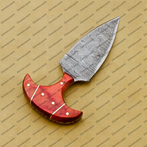 Personalized Custom Handmade Dagger Hunting Knife Handmade Damascus Boot Throwing Kunai Knife Fixed Blade Hand Forged Knife Leather Sheath Gift for Him