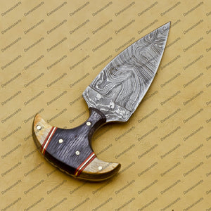 Personalized Custom Handmade Dagger Hunting Knife Handmade Damascus Boot Throwing Kunai Knife Fixed Blade Hand Forged Knife Leather Sheath Gift for Him