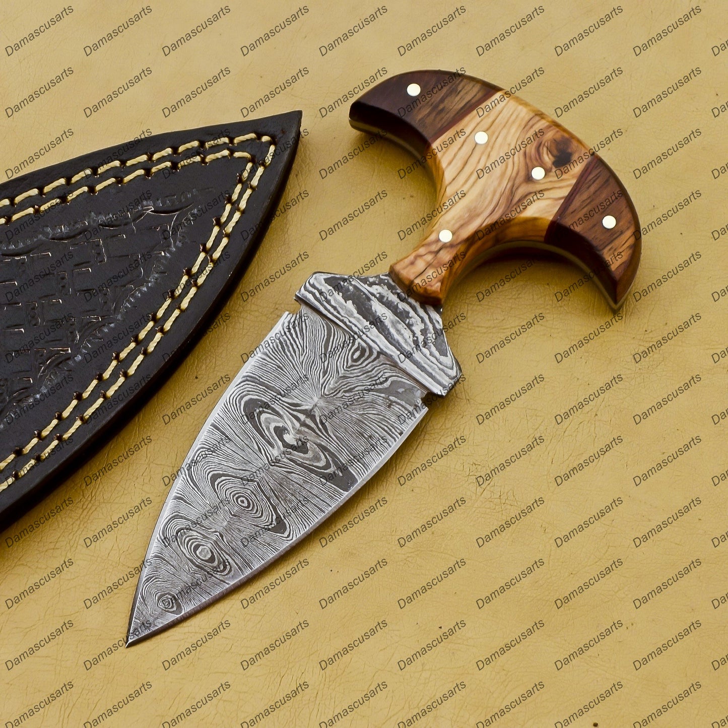 Personalized Custom Handmade Dagger Hunting Knife Handmade Damascus Boot Throwing Kunai Knife Fixed Blade Hand Forged Knife Leather Sheath Gift for Him